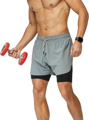 2 In 1 Jogging Shorts Men Liner Workout Running Shorts Lighweight Quick Dry Casual Summer Shorts