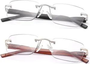 2 Pairs Transition Reading Glasses Photochromic Sunglasses UV Protection Sun Readers Anti Blue Light for Men Women