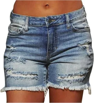 2025 Women Destroyed Denim Shorts High Waisted Jean Shorts Sexy Ripped Jeans Stretch Distressed Denim Pants