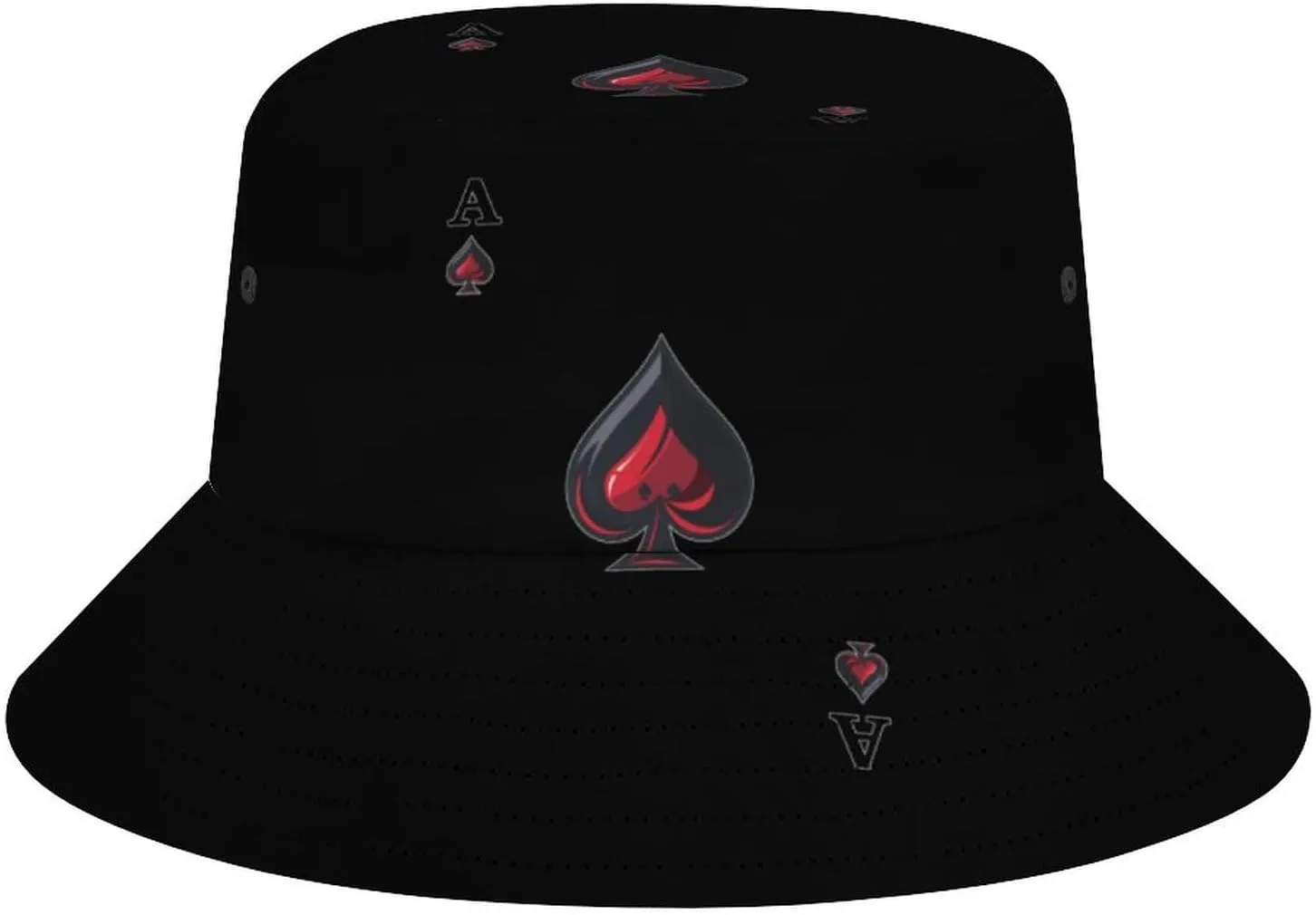 Aceess Cards Poker Bucket Hat Lightweight Fishing Hat Wide Brim Sun Protection Cap for Men Women