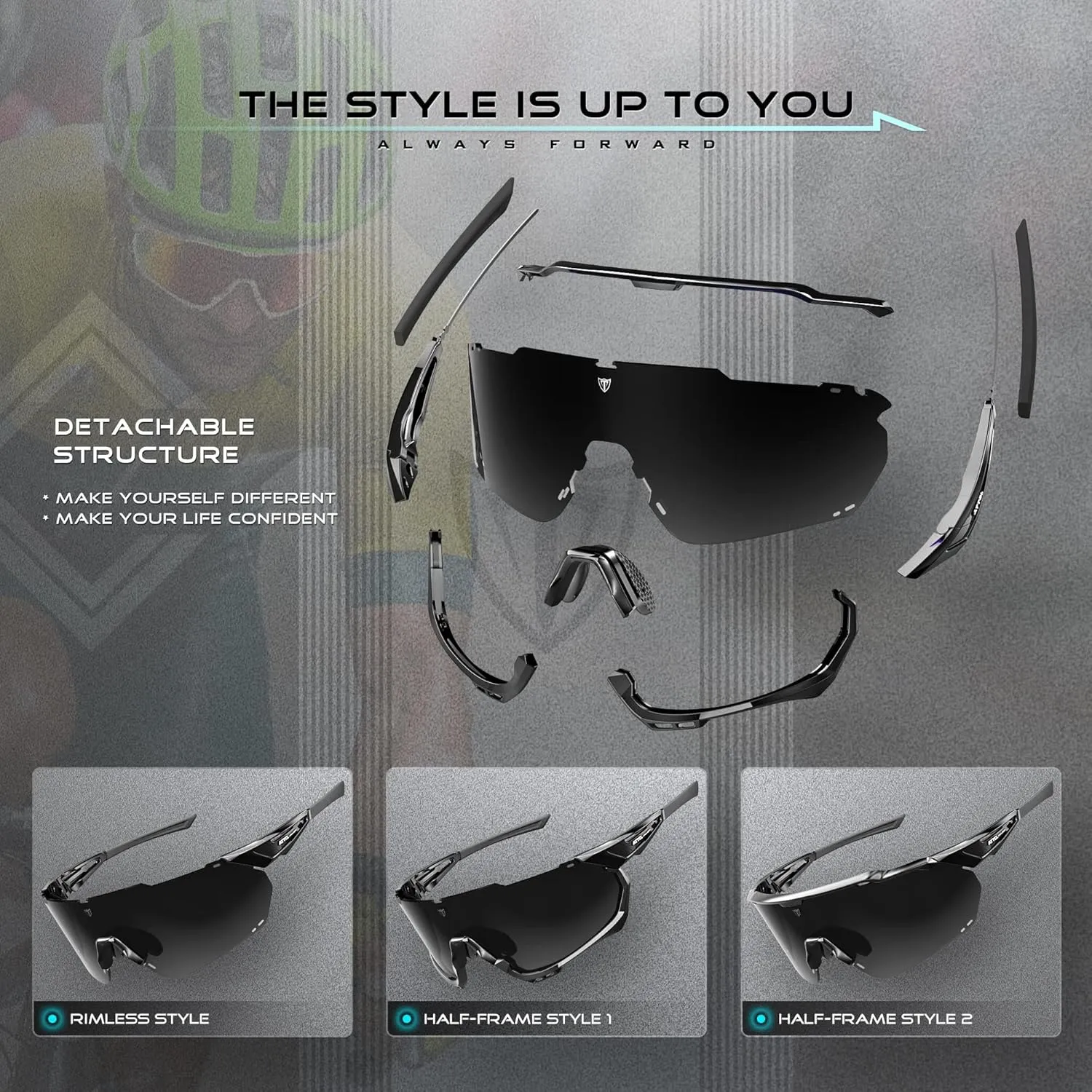 ATTCL Luxury Cycling Sunglasses for Men Women Sports Glasses,UV 400 Protection for Cycling, Skiing, Driving
