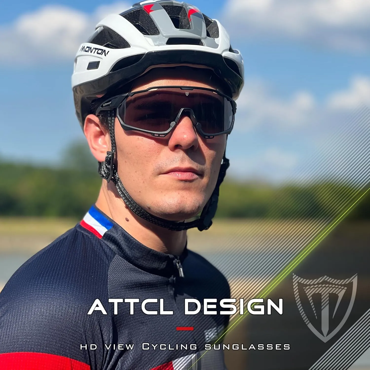 ATTCL Luxury Cycling Sunglasses for Men Women Sports Glasses,UV 400 Protection for Cycling, Skiing, Driving