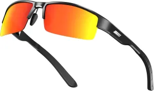 ATTCL Men's Polarized Sunglasses, UV400 Protection, Rectangle Metal Glasses for Driving, Fishing, Golf, Cycling