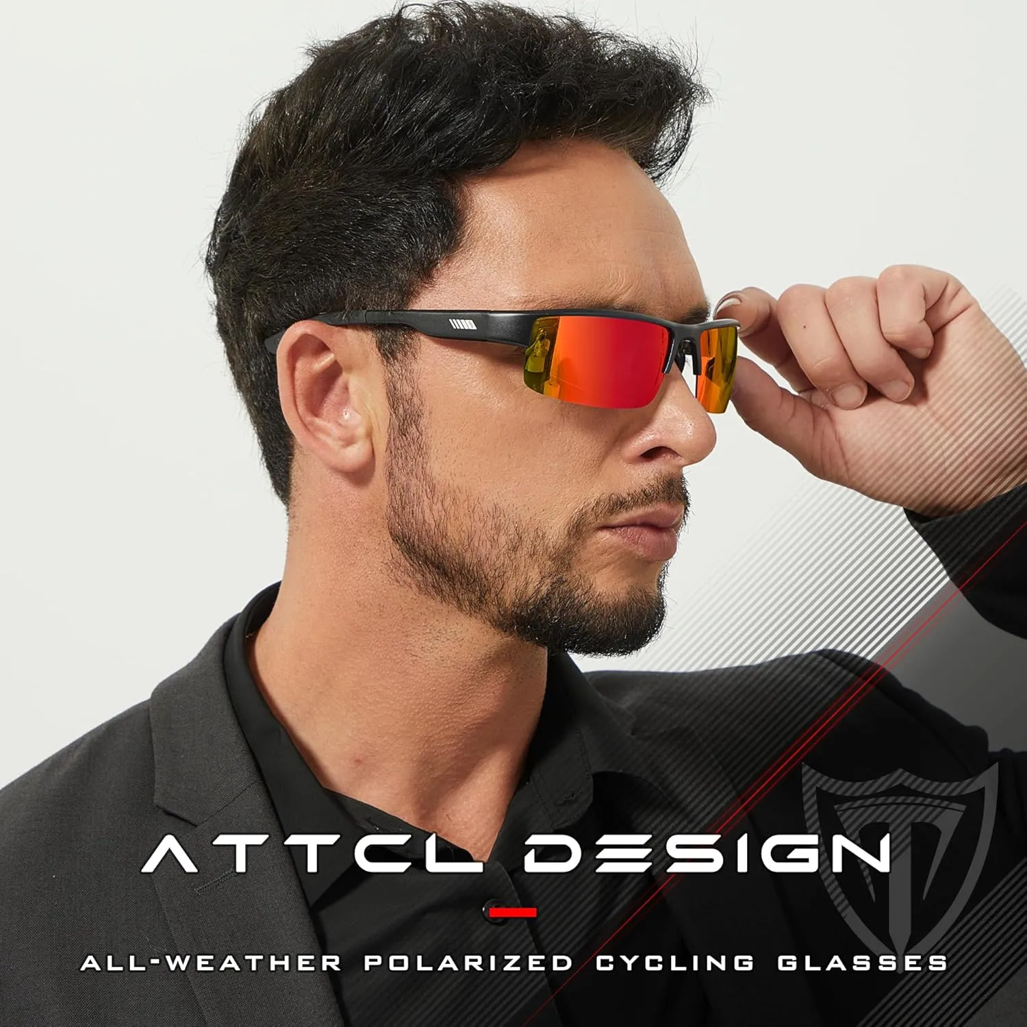 ATTCL Men's Polarized Sunglasses, UV400 Protection, Rectangle Metal Glasses for Driving, Fishing, Golf, Cycling