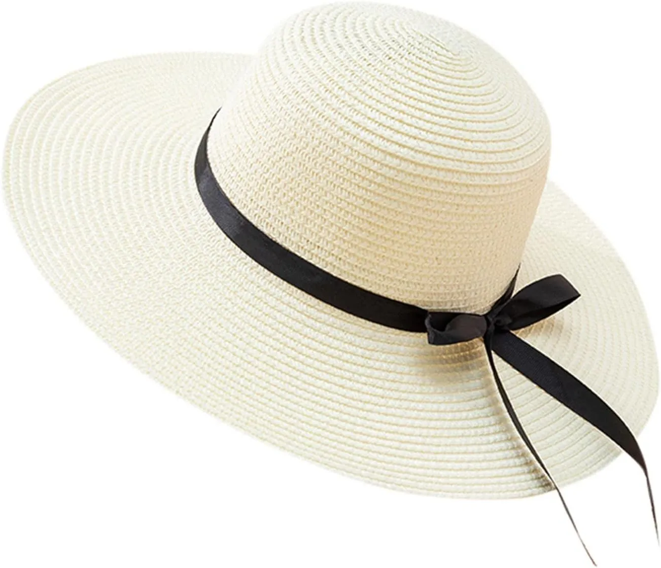 Beach Hats for Women Big Straw Wide Brim Summer Hat Floppy Foldable Roll up Cap Sun Hat UPF 50  Visor Hats
