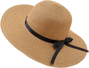 Beach Hats for Women Big Straw Wide Brim Summer Hat Floppy Foldable Roll up Cap Sun Hat UPF 50  Visor Hats