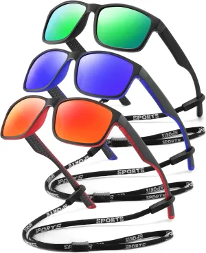 Black Polarized Sunglasses Men - Mens/Womens Sunglasses with UV Blocking for Driving and Hiking