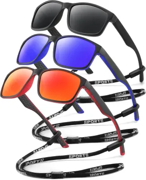 Black Polarized Sunglasses Men - Mens/Womens Sunglasses with UV Blocking for Driving and Hiking