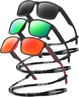 Black Polarized Sunglasses Men - Mens/Womens Sunglasses with UV Blocking for Driving and Hiking