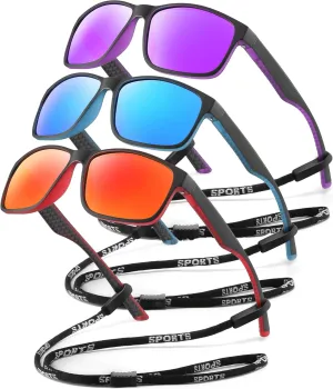Black Polarized Sunglasses Men - Mens/Womens Sunglasses with UV Blocking for Driving and Hiking