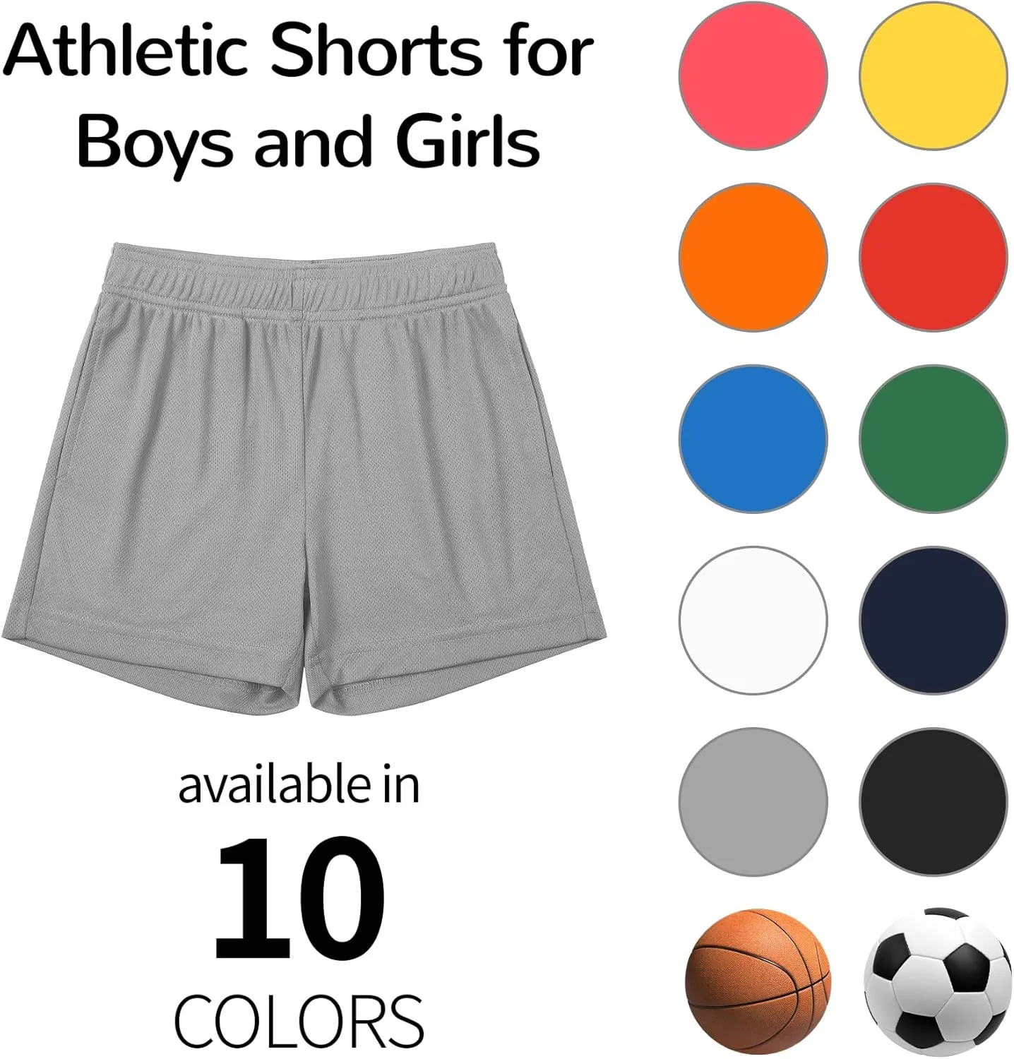 Boys and Girls Basketball Shorts Athletic Soccer Shorts Sizes 2T to Youth