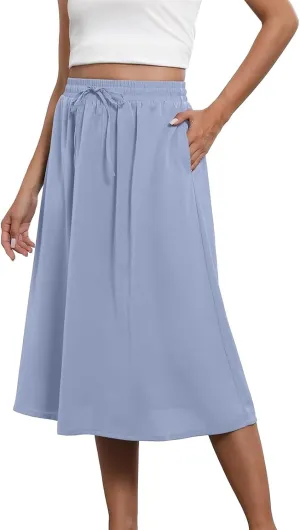 Casual Summer Boho Maxi Skirts for Women High Waist Floral Print Tiered Ruffle Flowy Elastic Waist Beach Long Skirt