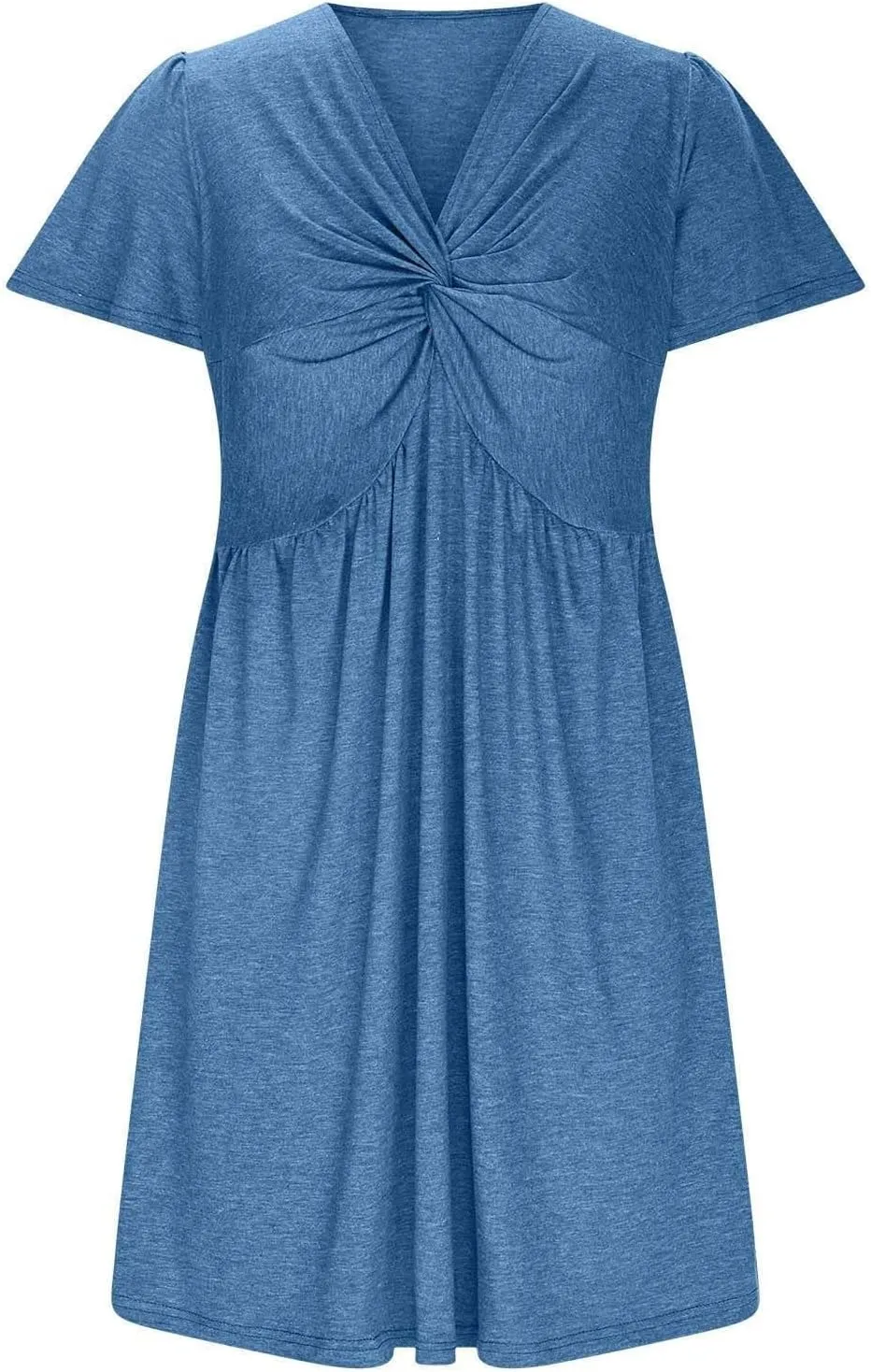 Casual Summer Dresses for Women 2025,Women's Twist Front V Neck Ruffle Casual Summer Dress Sexy Elegant Mini Dresses