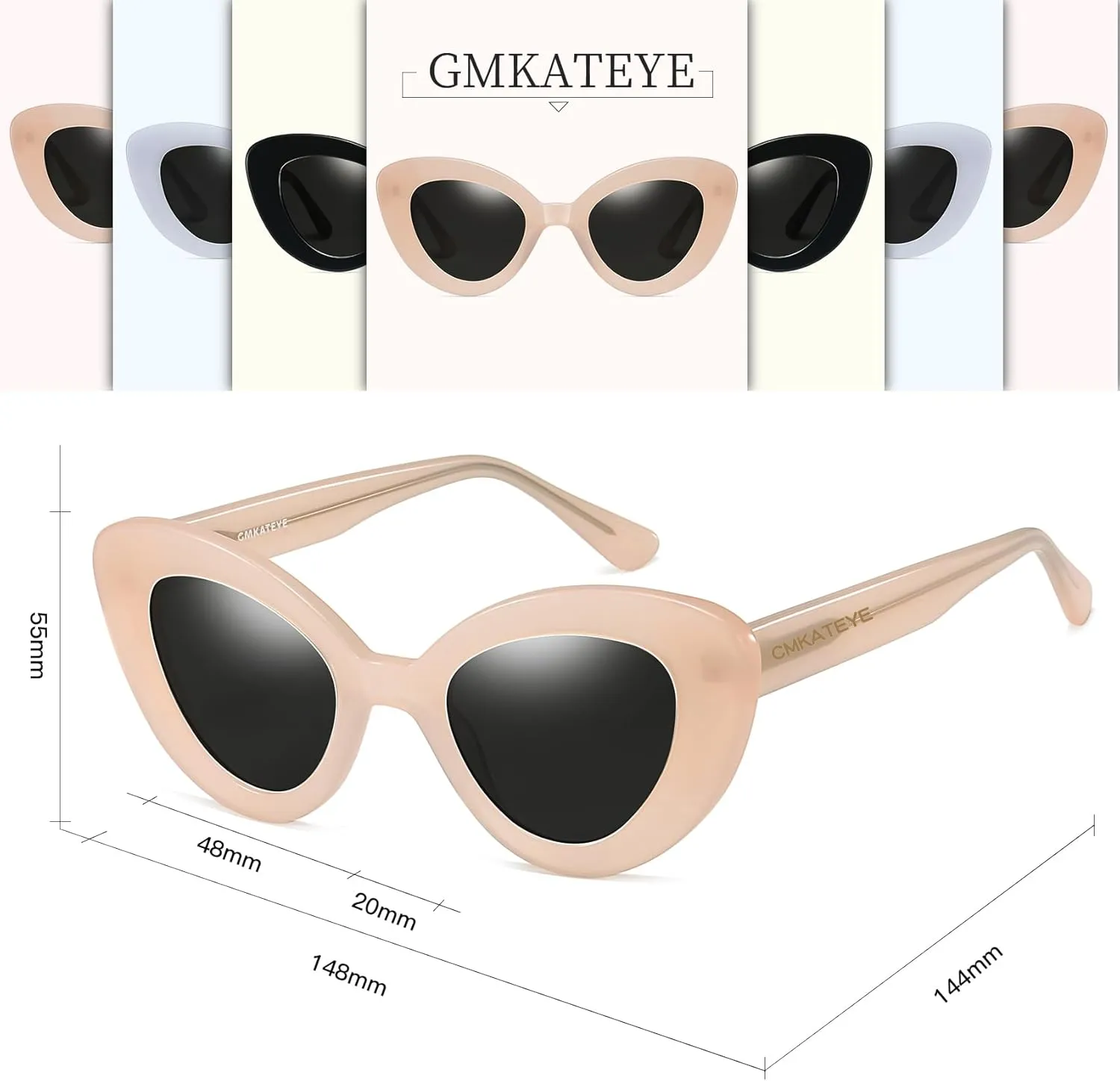 Cat Eye Sunglasses for Women, Trendy Retro UV Protection Sunglass, Stylish Vintage Cute Shades