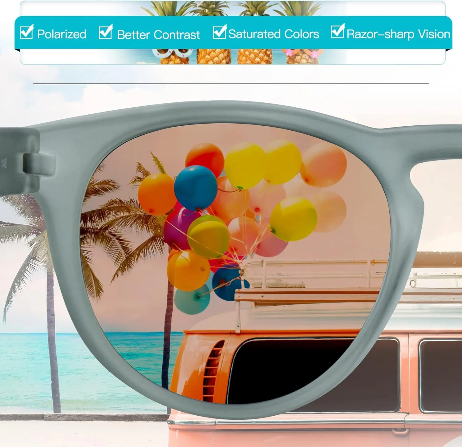 Cat Eye Sunglasses Retro Vintage Eyewear Non-slip Round Sunglasses for Men & Women Polarized/Non-Polarized Lens UV Protection