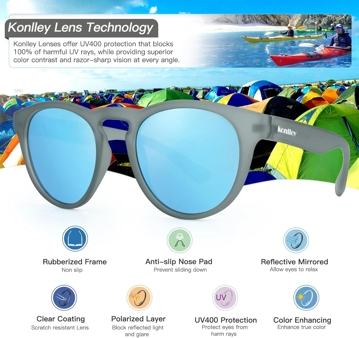 Cat Eye Sunglasses Retro Vintage Eyewear Non-slip Round Sunglasses for Men & Women Polarized/Non-Polarized Lens UV Protection