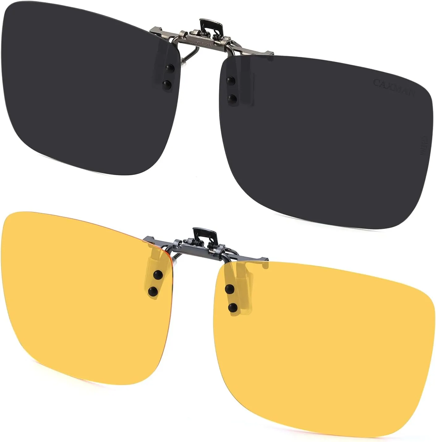 CAXMAN Polarized Clip On Sunglasses Over Prescription Glasses for Men Women UV Protection