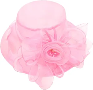 Church Hat for Women Kentuck𝚢-Derby Tea Party Wedding Dress Hats with Rhineston𝚎 2025 Derby Hat Sun Hat