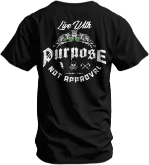 Combat Iron Men's Graphic T-Shirt | Live with Purpose, Not Approval | Cotton-Poly Blend