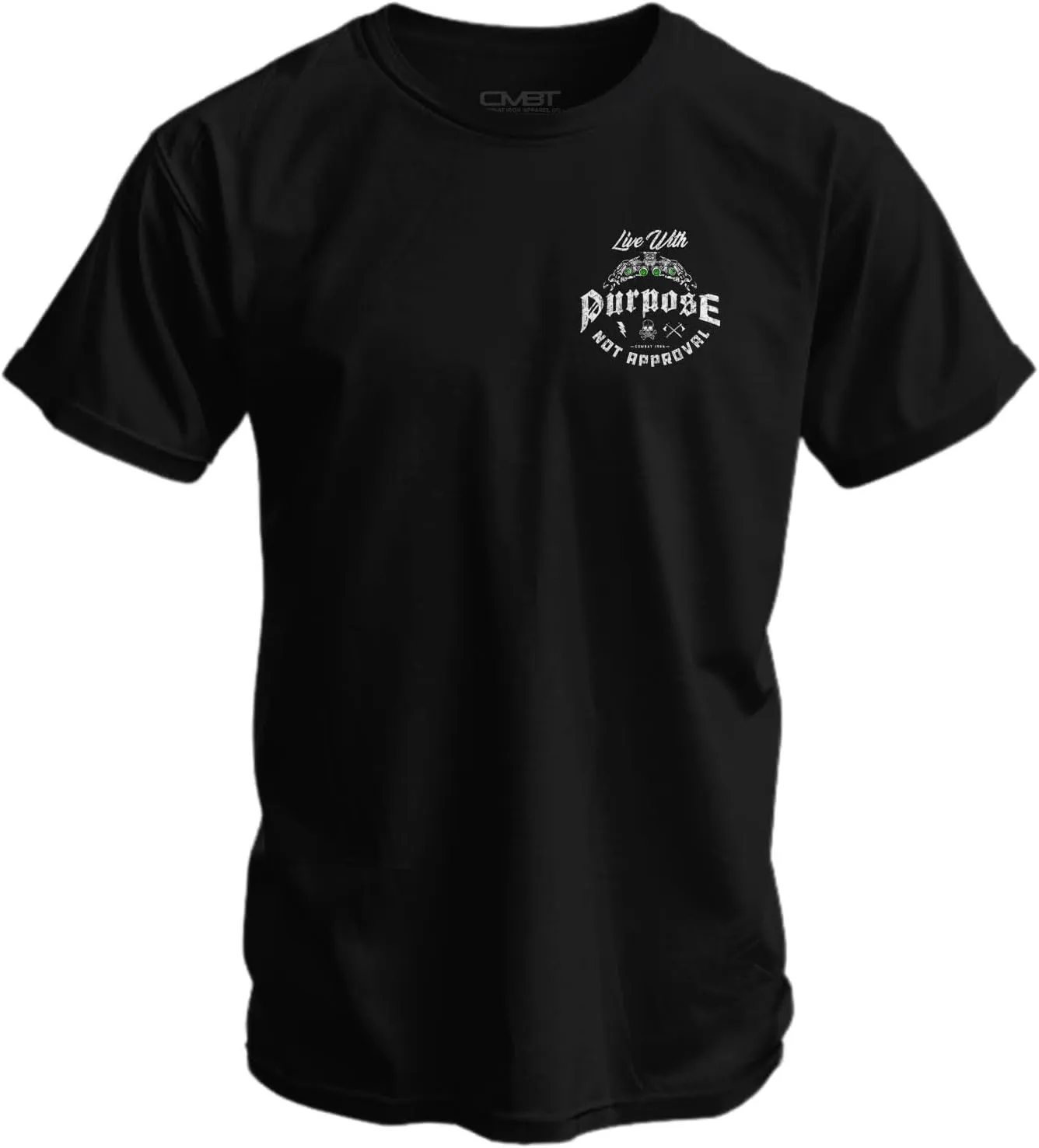 Combat Iron Men's Graphic T-Shirt | Live with Purpose, Not Approval | Cotton-Poly Blend