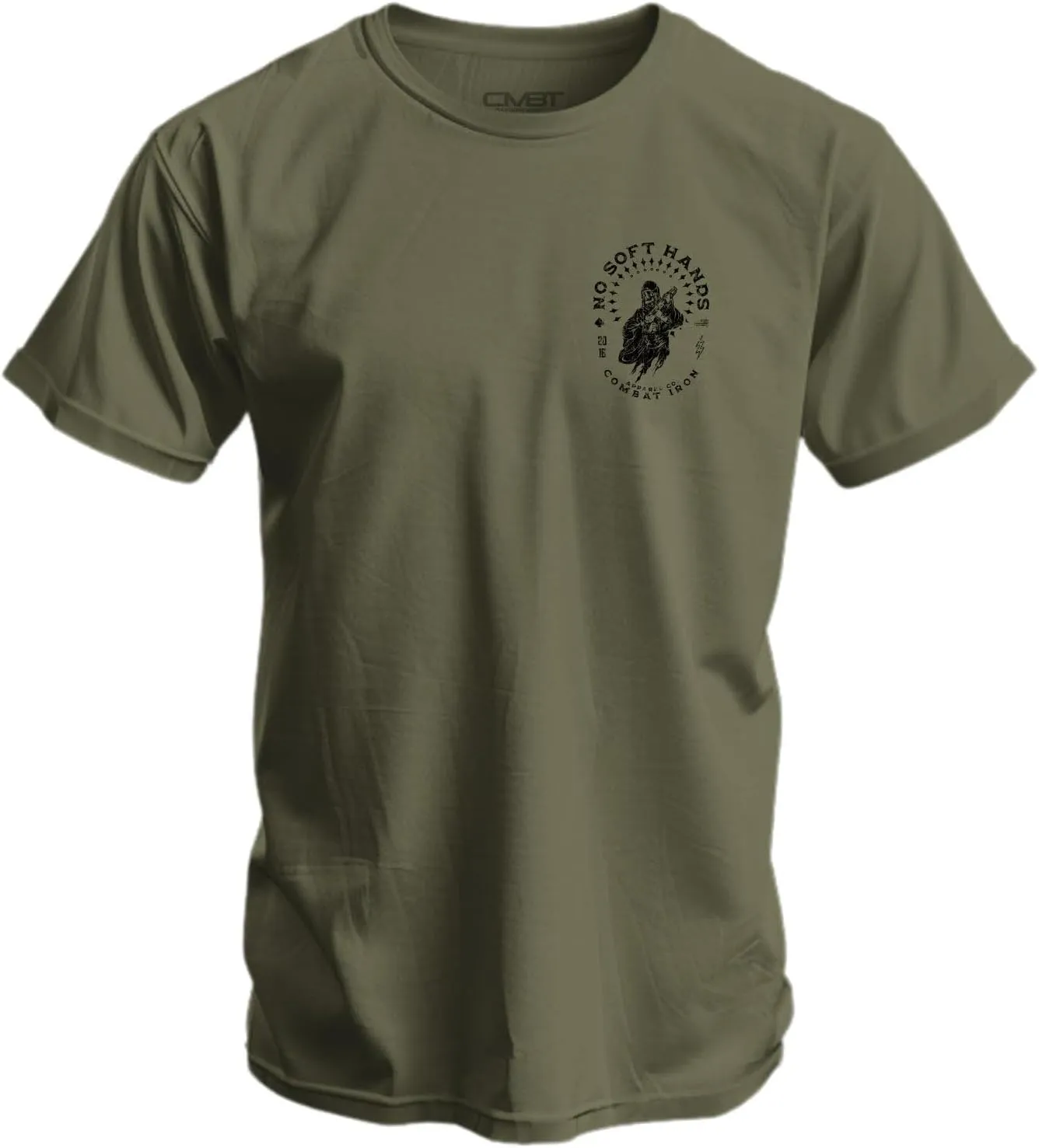 Combat Iron Men's Graphic T-Shirt | No Soft Hands, Reaper | Cotton-Poly Blend | Athletic Fit, Tagless Comfort