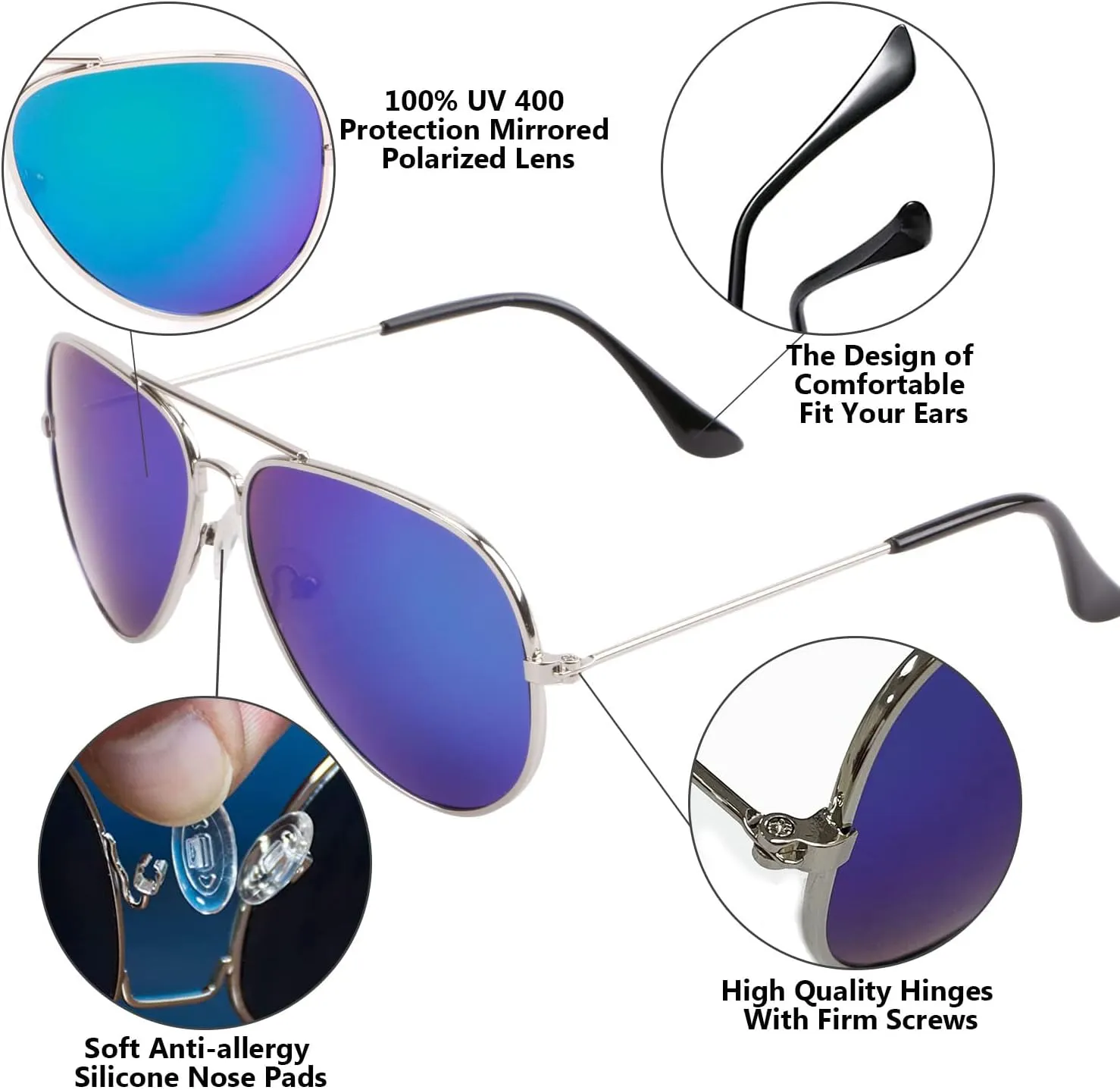 Creamily Kids Aviator Sunglasses UV Protection Aviator Sunglasses for Little Girls Boys Age 2-9