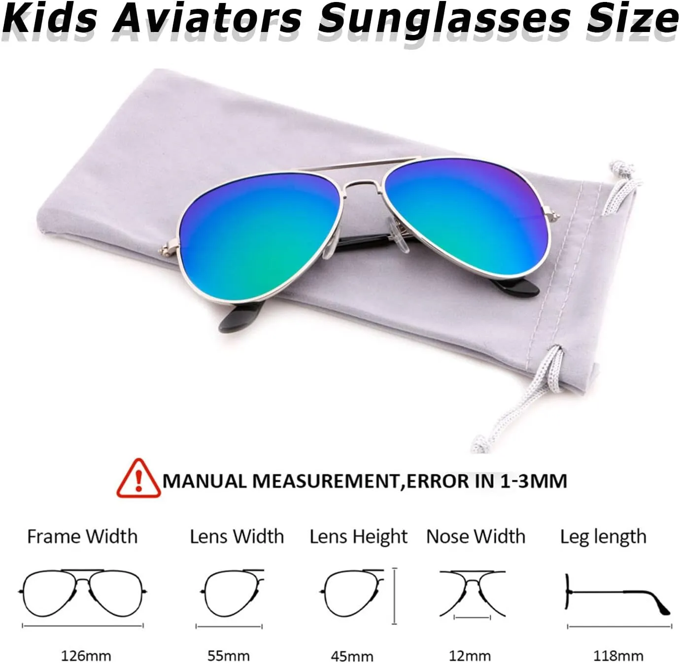 Creamily Kids Aviator Sunglasses UV Protection Aviator Sunglasses for Little Girls Boys Age 2-9