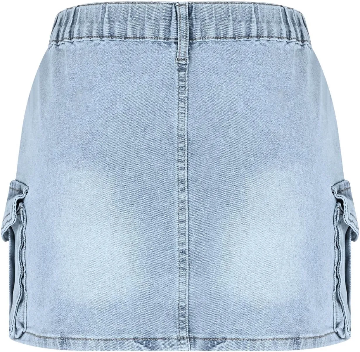 Denim Cargo Skirt Women Button Mini Skirt with Pockets Y2k Bodycon 2025 Trendy Jean Short Skirts