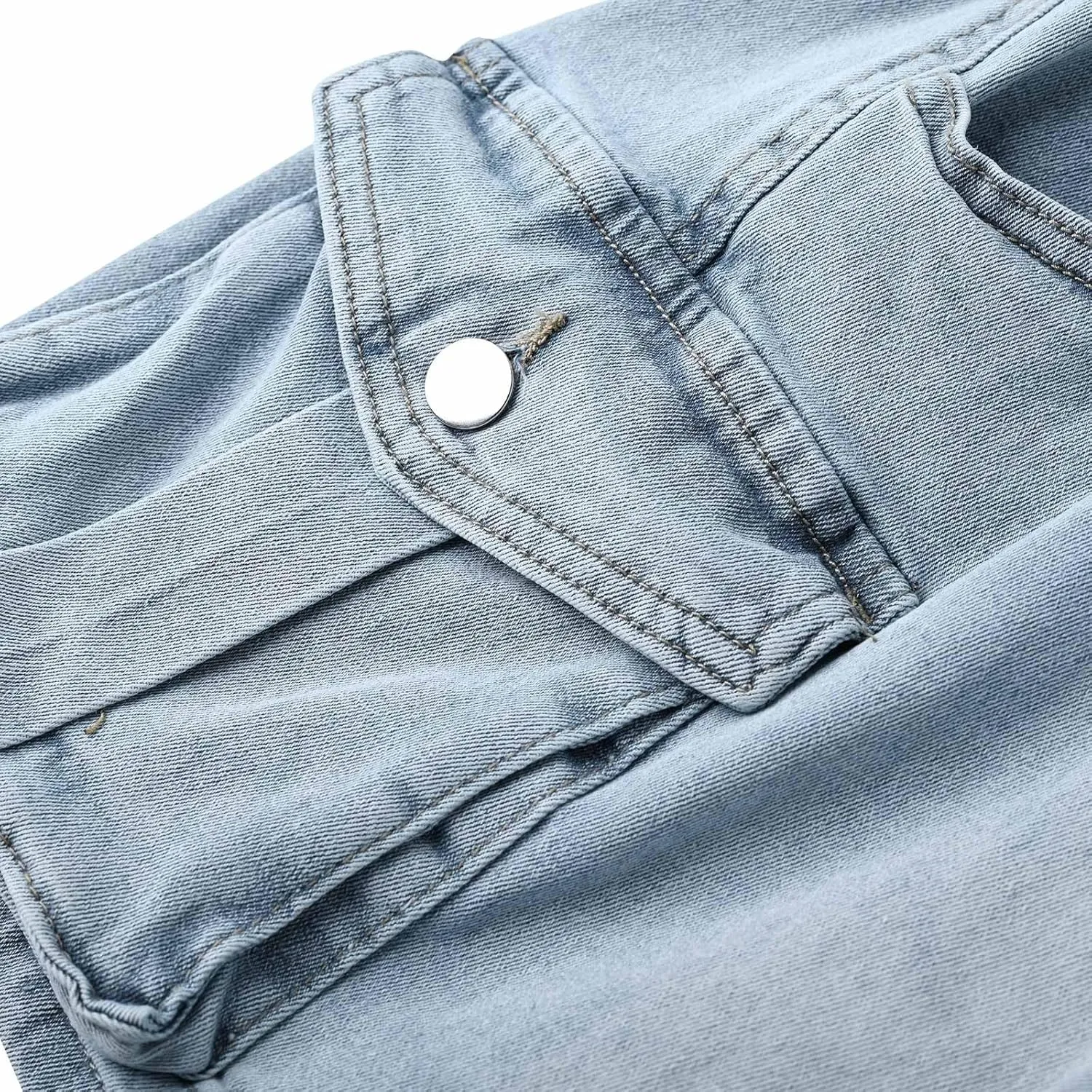 Denim Cargo Skirt Women Button Mini Skirt with Pockets Y2k Bodycon 2025 Trendy Jean Short Skirts