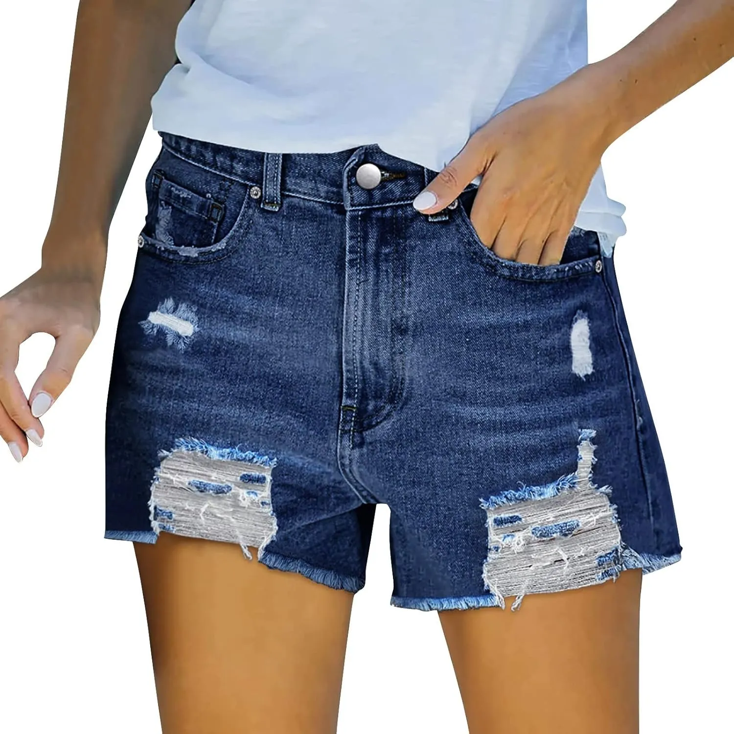 Denim Shorts for Women High Waisted Denim Short Stretchy Casual Summer Trendy Girls Jean Shorts Jeans Short with Pocket