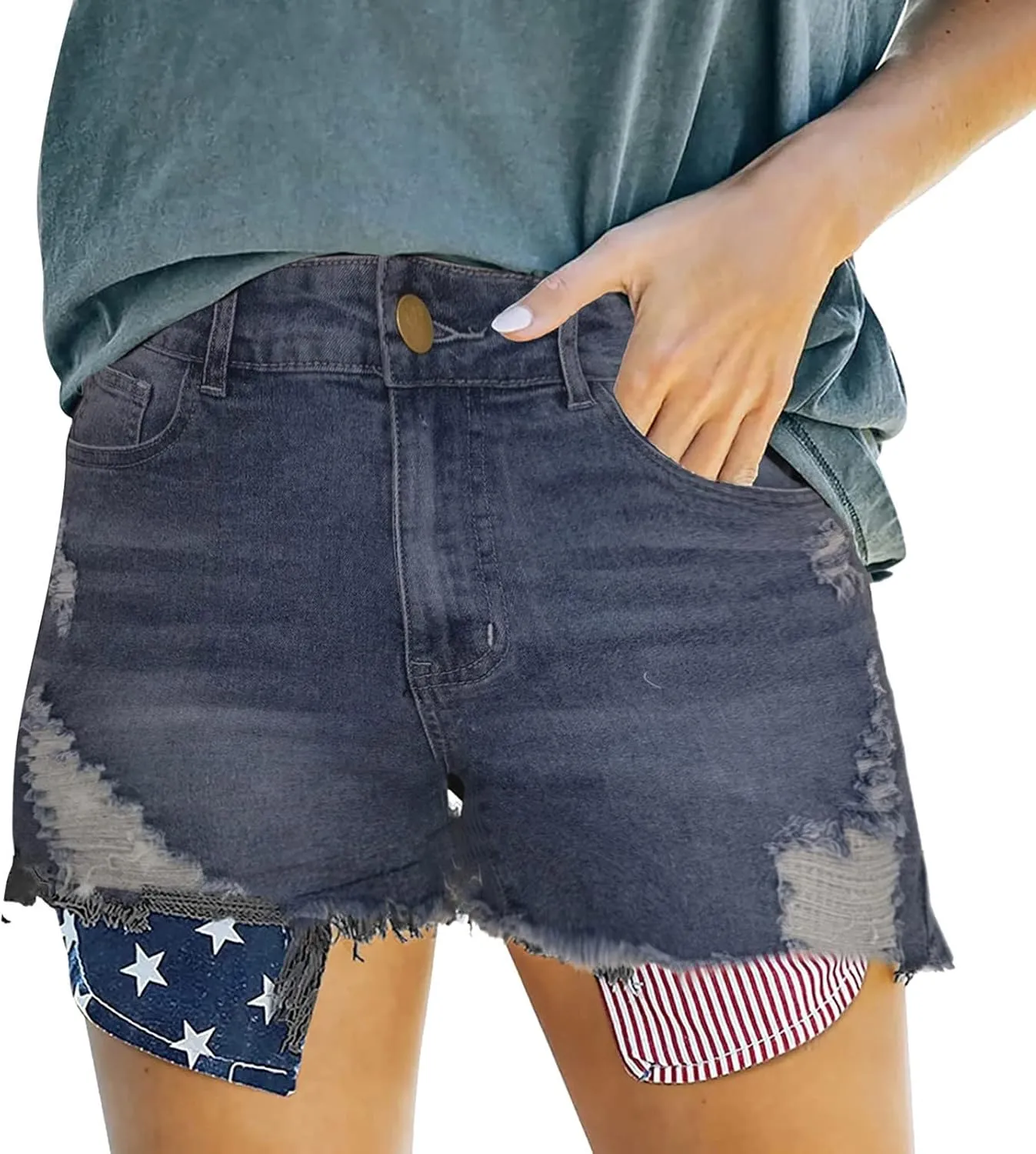 Denim Shorts for Women High Waisted Denim Short Stretchy Casual Summer Trendy Girls Jean Shorts Jeans Short with Pocket