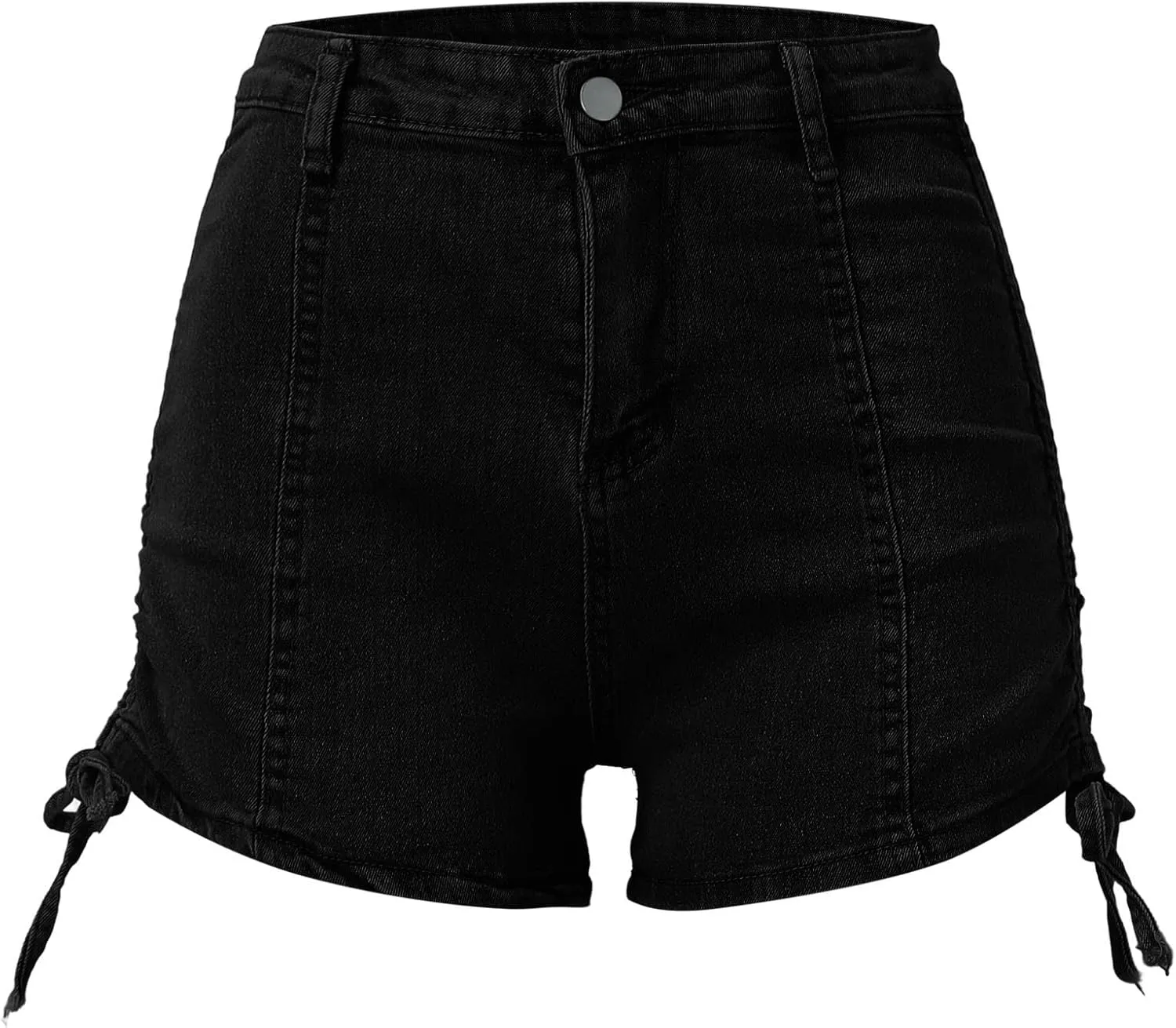 Denim Shorts Women Women's Summer Denim High Waisted Drawstring Jeans Shorts with Pockets