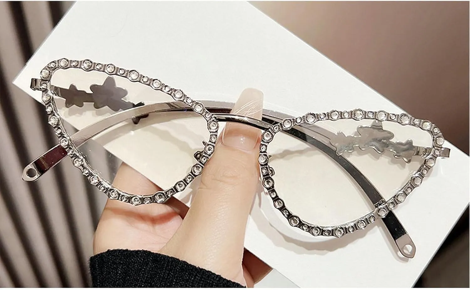 Diamond Sunglasses Women Retro Cat Eye Rhinestone Sun Glasses for Women Vintage Shades Female Sparkling Crystal Sunglasses
