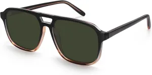 Dollger Retro Polarized Aviator Sunglasses for Men Women Vintage 70s Square Flat Pilot Shades Driving Fishing UV Protection