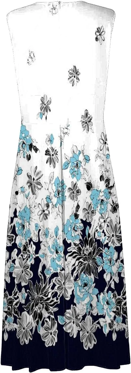 Dresses for Women 2025 Casual Long Dress Floral A Line Dress Fashion Beach Dress Hawaii Boho Floral Print Sundresses