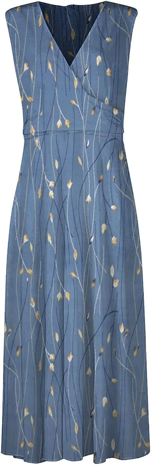 Dresses for Women 2025 Casual Long Dress Floral A Line Dress Fashion Beach Dress Hawaii Boho Floral Print Sundresses