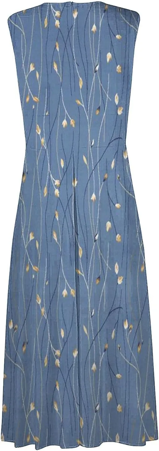 Dresses for Women 2025 Casual Long Dress Floral A Line Dress Fashion Beach Dress Hawaii Boho Floral Print Sundresses