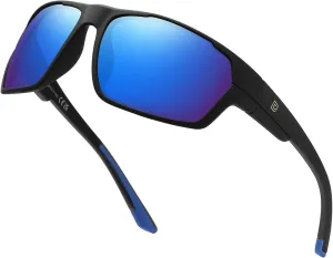 DUCO Polarized Sports Sunglasses for Men Women Wrap Around Lightweight Sun Glasses for Driving Fishing Cycling DC6300