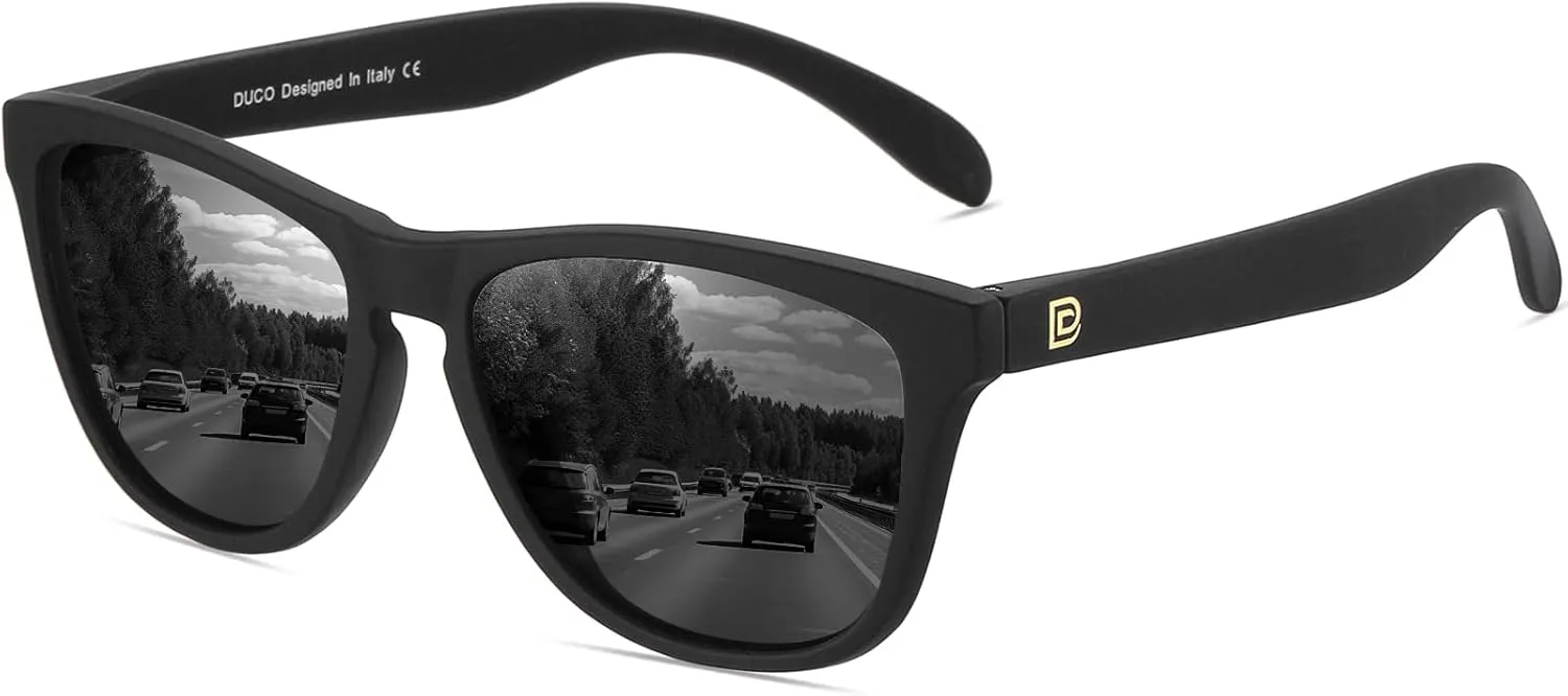 DUCO Retro Round Polarized Sunglasses for Men Women Driving Sun Glasses UV400 Protection Lightweight Frame Shades 3002
