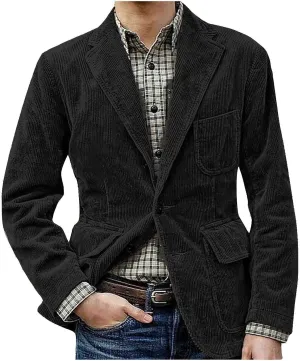 DuDubaby Men's Spring Thin Casual Fashion Loose Single Lapel Breasted Jacket