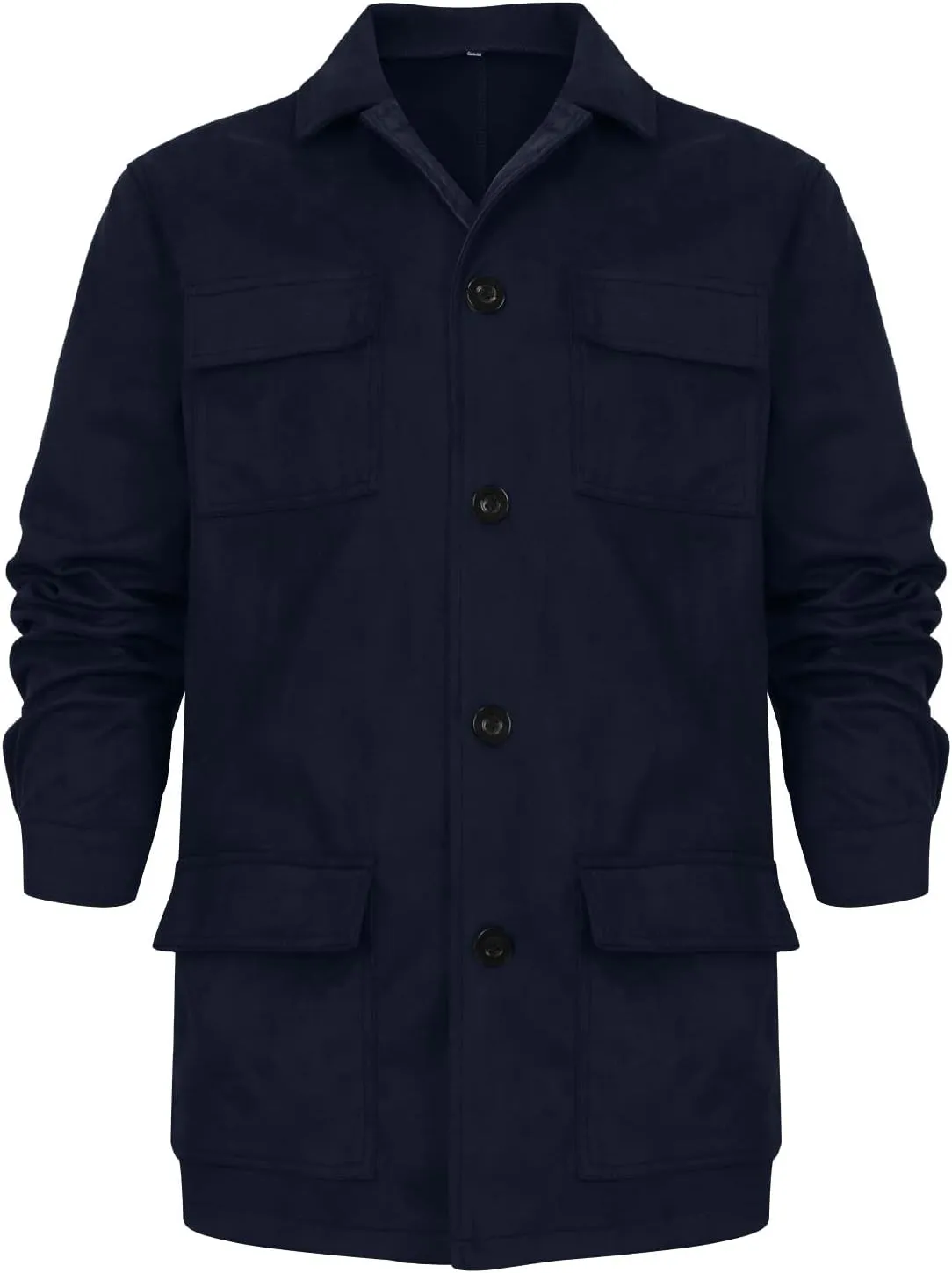 DuDubaby Men's Spring Thin Casual Fashion Loose Single Lapel Breasted Jacket
