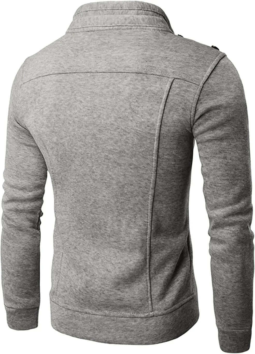 DuDubaby Mens Windbreaker Jackets Lightweight Men's Ski Jacket Fashion Casual Loose Stand Collar Button Decorated Sweatshirt