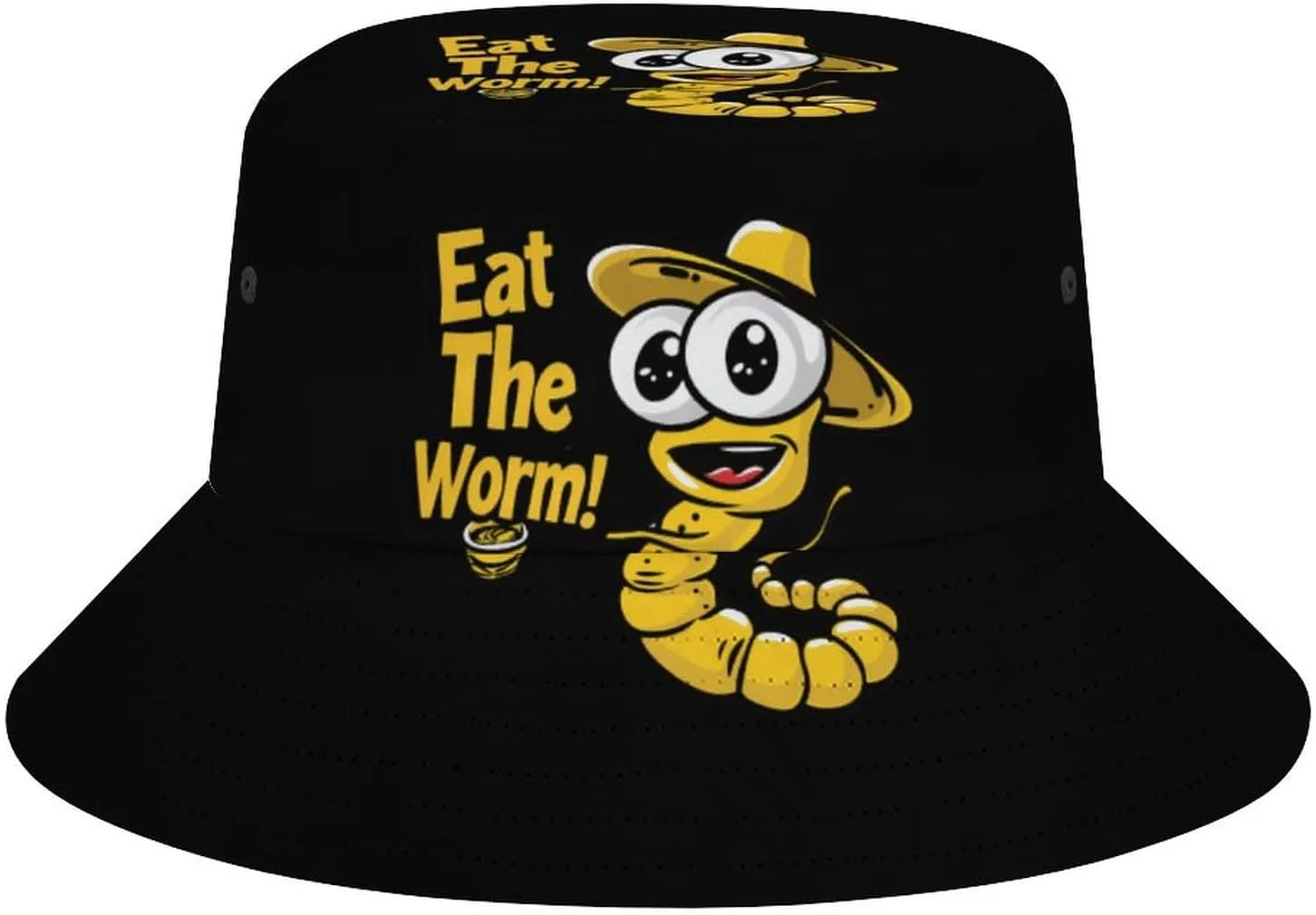 Eat The Worm Bucket Hat Lightweight Fishing Hat Wide Brim Sun Protection Cap for Men Women
