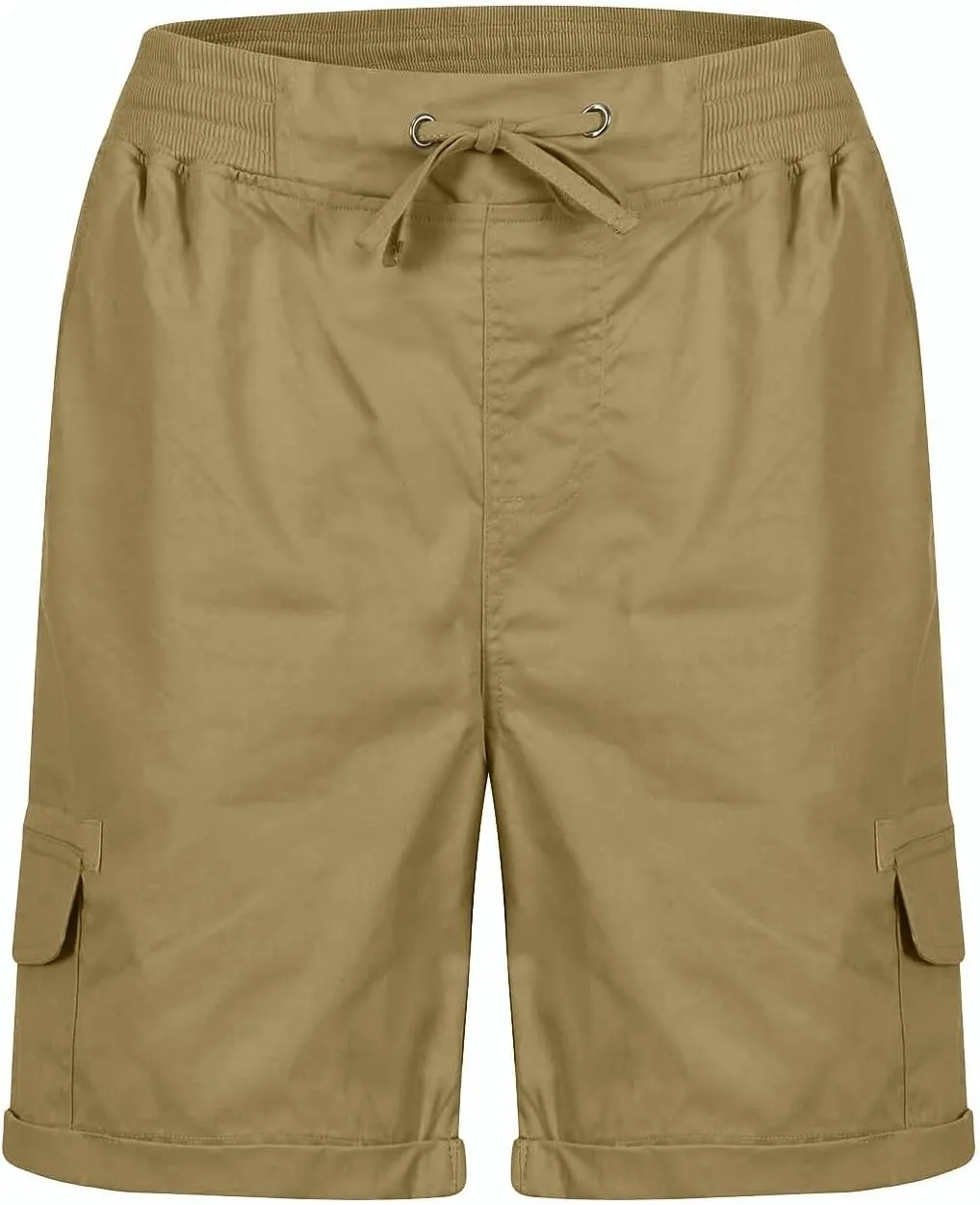 eoeioa Cargo Shorts Women Dressy High Waisted Drawstring Bermuda Shorts Summer Outdoor Relaxed Fit Hiking Shorts with Pockets