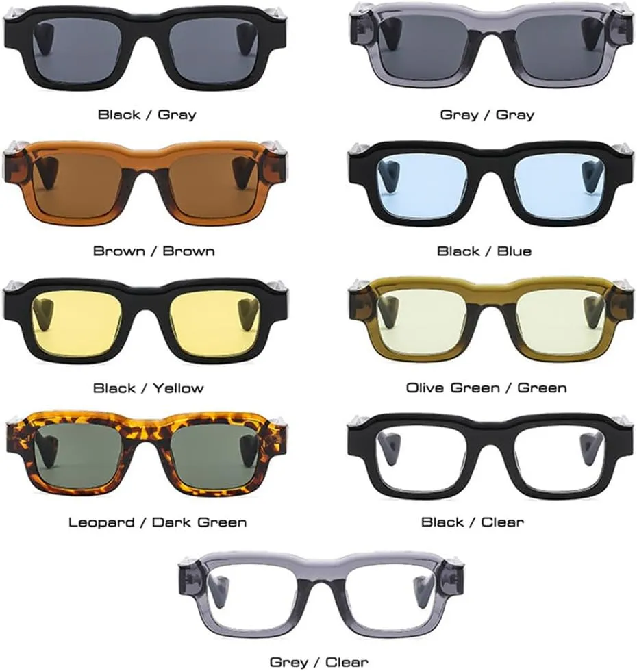 Fashion Men Sunglasses Retro Rivets Women Yellow Blue Shades UV400 Sun Glasses