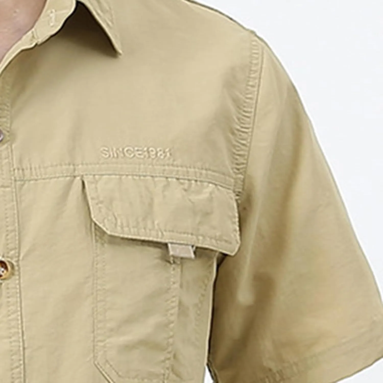 Fishing Shirt for Men UPF 50  UV Sun Shirts Quick Dry Tactical Button up Work Shirt Short Sleeve Safari Hiking Shirts