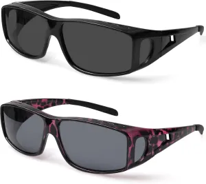 Fit Over Wrap Sunglasses Polarized Lens Wear Over Eyeglasses 100% UV Protection for Men and Women