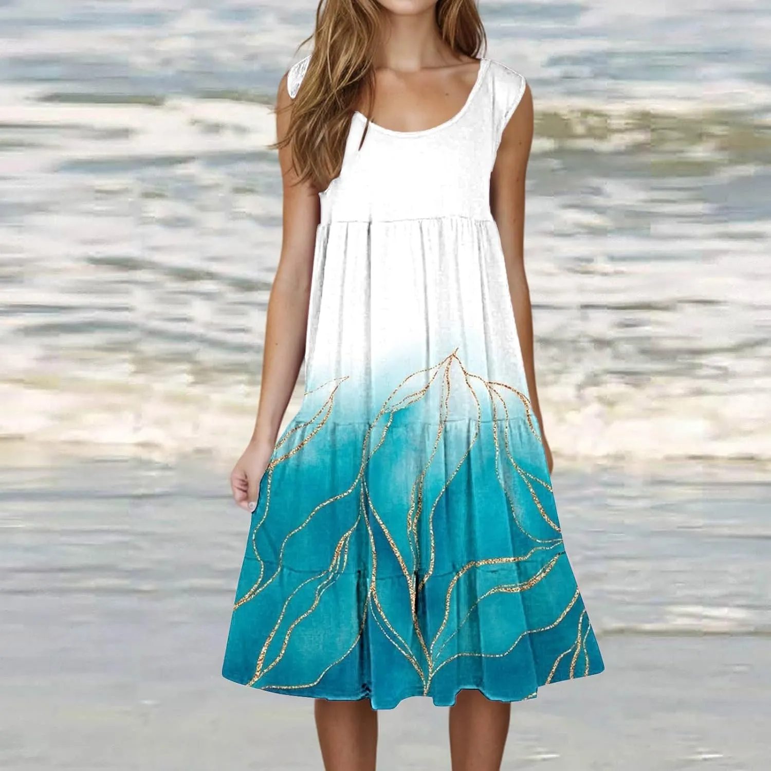 Floral Dress Long Dress with Pockets Short Sleeve Dresses Flowy Beach Swing 2025 Boho Floral Print Beach Cover