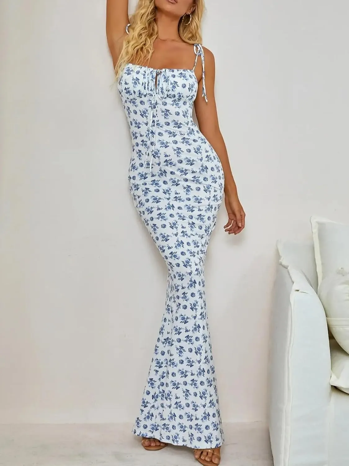 Floral Midi Corset Dress, Women Floral Corset Dress,Women's Summer Floral Bodycon Maxi Dress