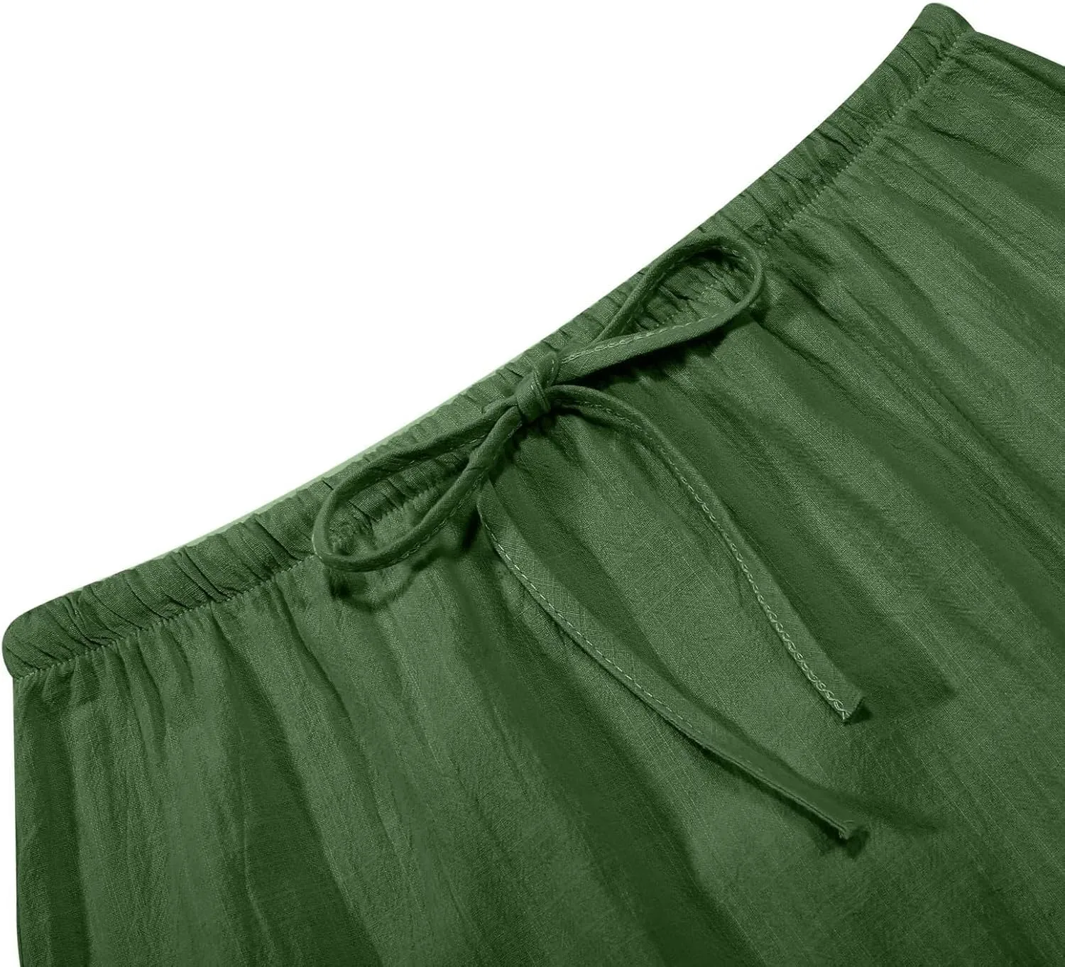 Flowy Skirt Casual Slim Fit Stretchy Drawstring High Elastic Waist Flare Long Skirts for Women Trendy Streetwear